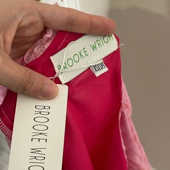 Brooke Wright NWT Pink Ruffle Sleeve Blouse XS/S - Picture 4 of 5